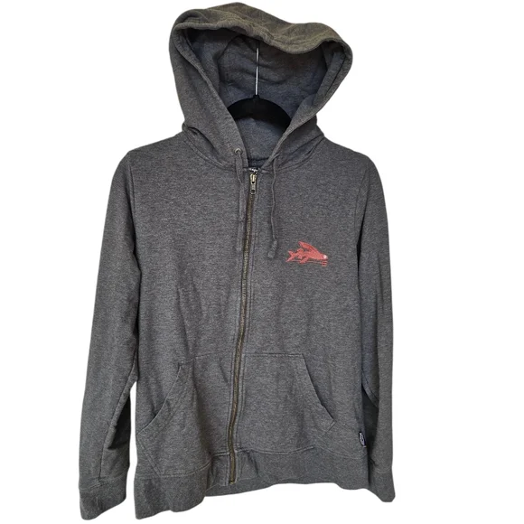 Patagonia Flying Fish Ahnya Full-Zip Hoodie Grey Size Medium 39560 FA18 - Picture 3 of 11